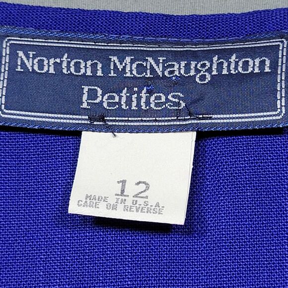 Norton McNaughton Blue Shirt Sleeveless Buttons Blouse NEW $44 Women's 12 Petite - Picture 3 of 8
